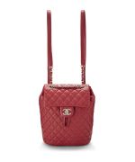 Pre-Loved Red Quilted Lambskin Urban Spirit Backpack Small